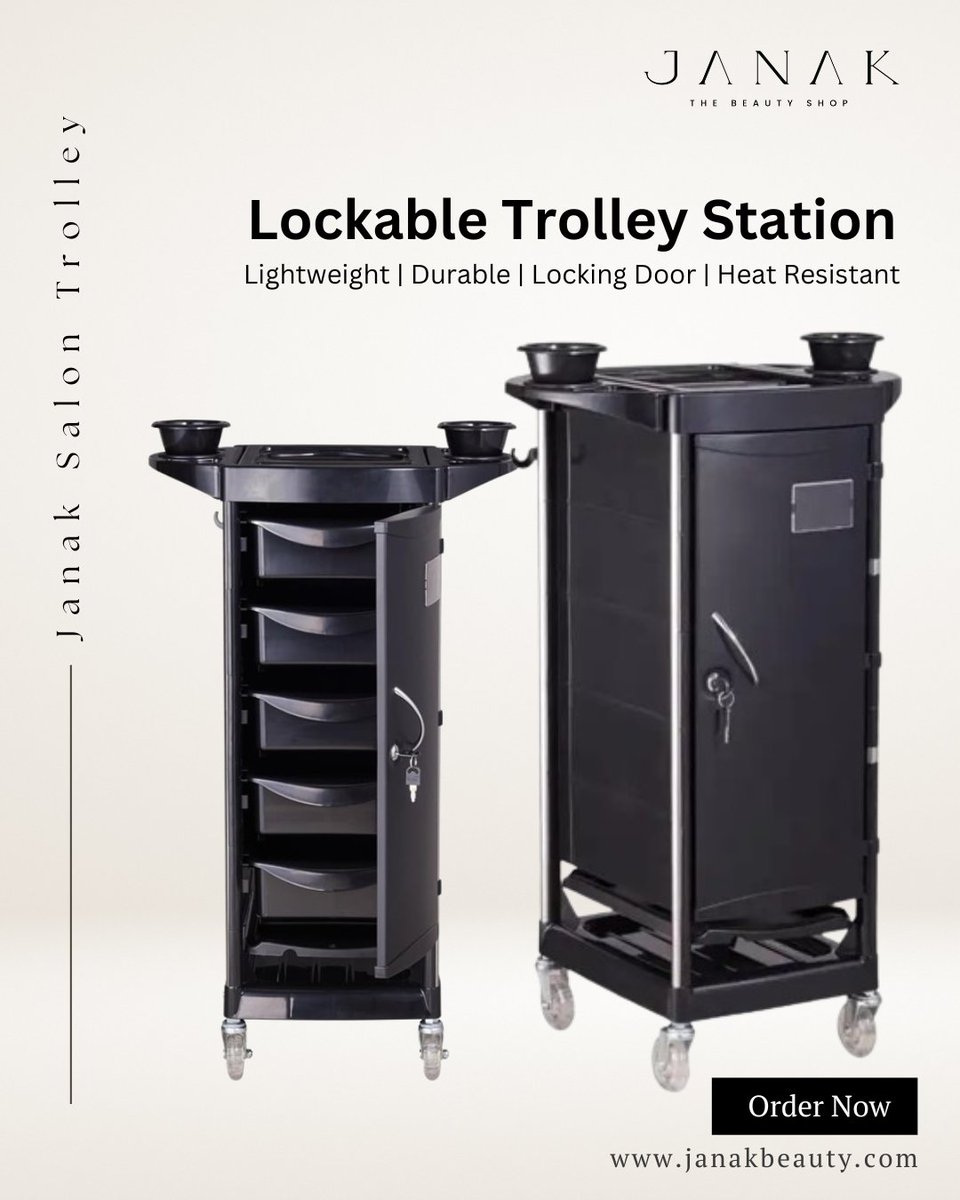 Secure your salon essentials with our lockable trolley station! 🛒✨

For more information ℹ️ call us +91 8375070878

#beautyessentials #organizedbeauty #salonstyle #lockabletrolley #hairstation #beautyorder #trolleylove #stylistlife #beautyorganization #orderandstyle #lockitup
