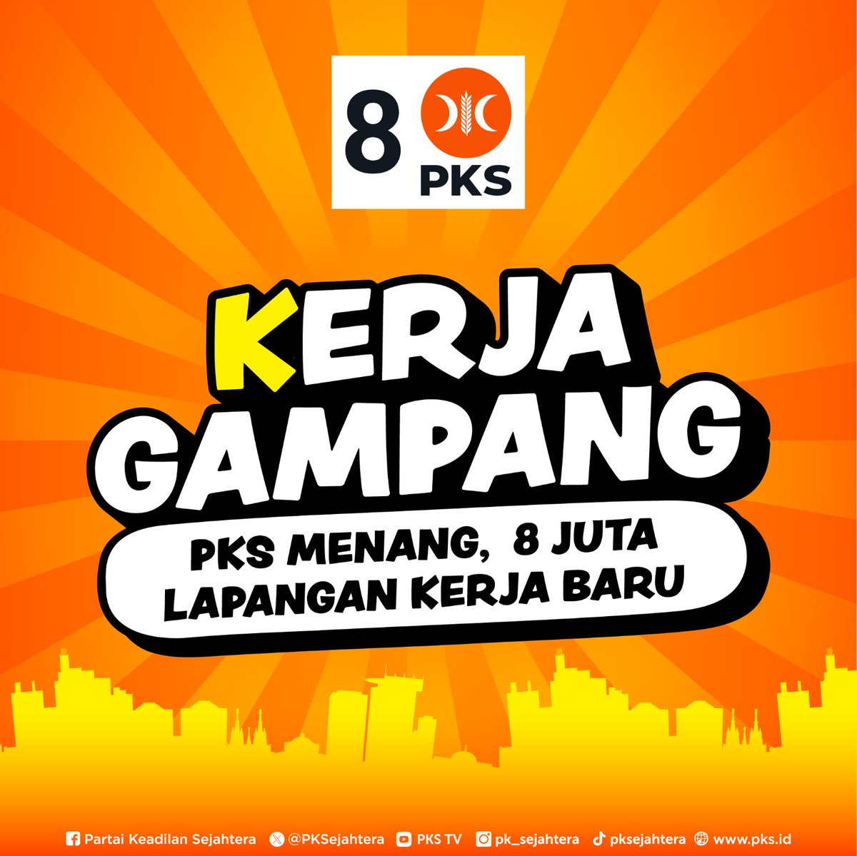Redi4action's tweet photo. Kampanye Gagasan PKS selanjutnya adalah Kerja Gampang. https://t.co/rLqOc1ICWF