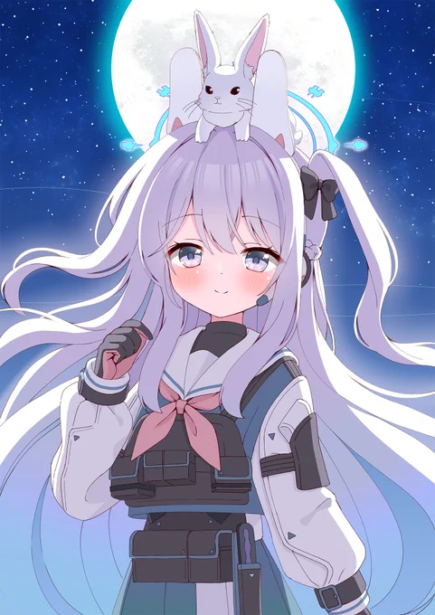 うさぎと月とうさぎ #ブルアカ 100日チャレンジ Day 91