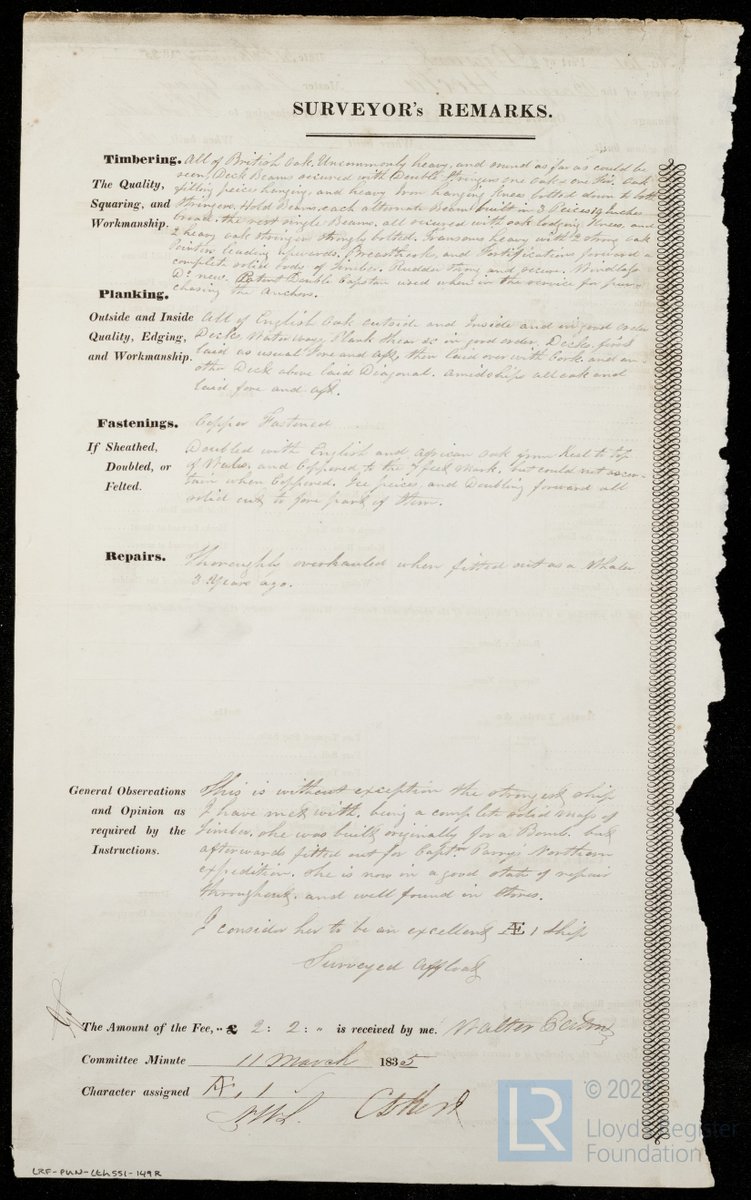 LRFHEC's tweet photo. For#EYAExpedition, here is the Ship Survey report for Hecla, used in Captain Parry’s Northern Expedition. ❄️❄️The reverse of this survey reports states that the Hecla is the strongest vessel the surveyor has come across! #EYAWeek @explorearchives 

🔗https://t.co/iJv5nfNb83 https://t.co/GprN1m3fjQ