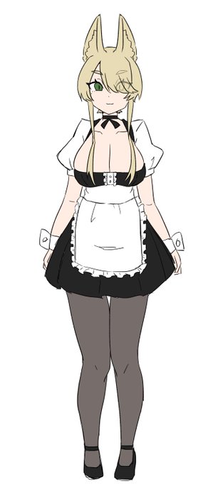 たまによく描く金髪片目隠れケモ耳メイドは私のオリキャラちゃんです 