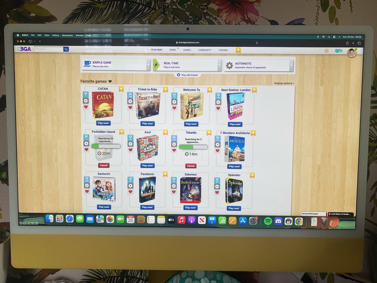 jadedjames77's tweet photo. Just a lazy Sunday morning playing board games online with coffee.
Do you play on BGA? Come find me I’m sure you can guess my user name! lol
 #games #boardgames #boardgamearena #boardgameaddict #mac #online #bga #boardgamecollection #boardgamenight 
#nerdherd #geekhouse https://t.co/IAbQXkUq3l