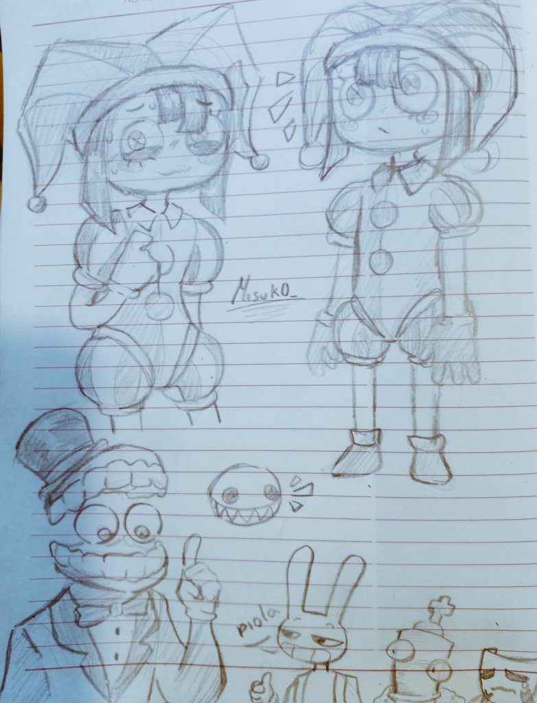 Misuk05's tweet photo. Estaba aburrida asique aproveche en dibujar a algunos de los personajes por primera vez xd
#TheAmazingDigitalCircus https://t.co/ct4HLXdrfO