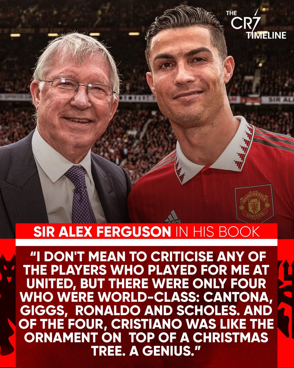 Sir Alex Ferguson on Cristiano Ronaldo in his book. ❤️