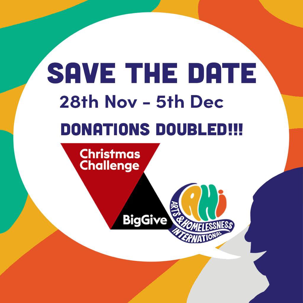 samra_said's tweet photo. From 28th Nov until 5th Dec, looking for donors and supporters who can help @artshomelessint reach our £20,000 target to unlock our @BigGive match funding, taking us to our target of £40,000. 

Please consider donating

https://t.co/xerov95K5P
 
One donation, twice the impact. https://t.co/rtTDcCdRd8
