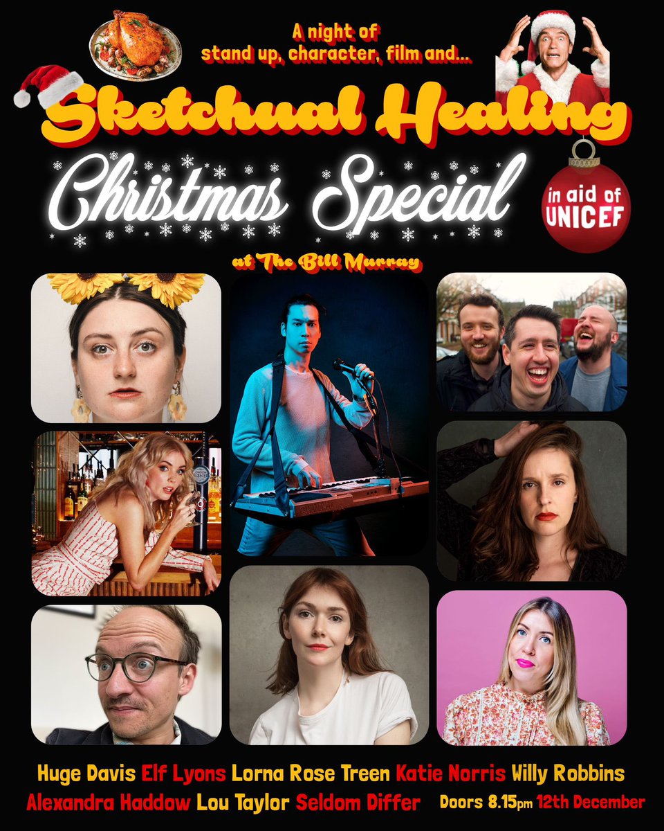 Sketchual Healing Christmas Special in aid of @UNICEF 12th Dec 8.15pm at @angelcomedy. With @HugeDavies @ElfLyons Katie Norris (@NorrisParker26) @MissAHaddow @lornlornlors @WillyRobbins @SeldomDiffer & @LouTaylorTrash. Knees up after! Go go go angelcomedy.co.uk/event-detail/s…