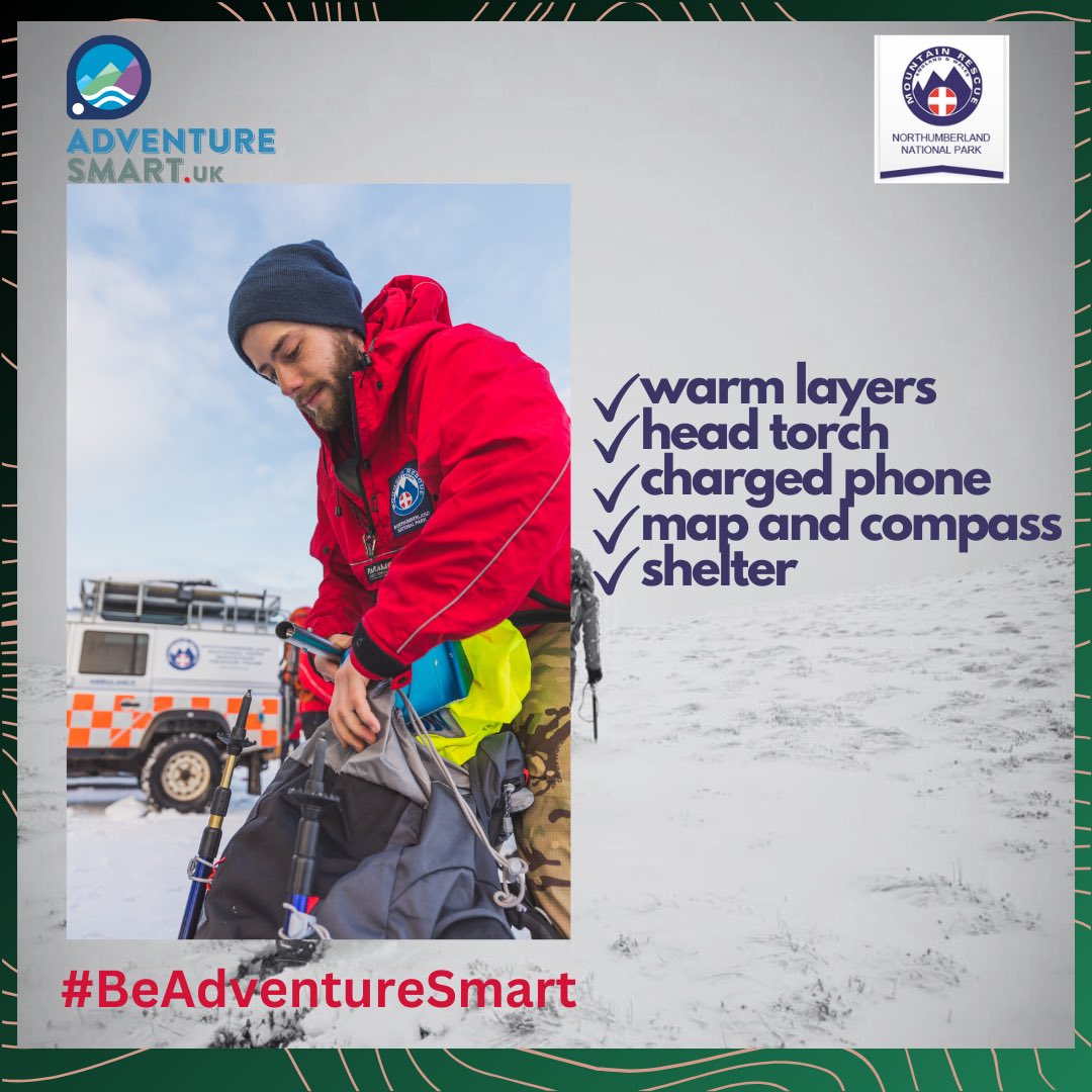 With winter conditions set to return to our region, have you considered what’s in you pack? #BeAdventureSmart @NlandNP @northumbriapol @NlandFRS @alnwickgazette @N_landCouncil @NorthEastTweets