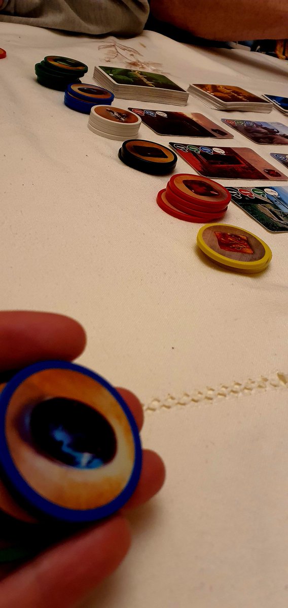 nexpro's tweet photo. A couple of absolute classics hit the table last night, as we stayed with the In-laws.

@days_of_wonder Ticket to ride Europe (incredible close scores!) and a game of Splendor. 

Someone just triggered the game end in TTR before I could finish my last route, darn!

#boardgames https://t.co/qfv641JUhy