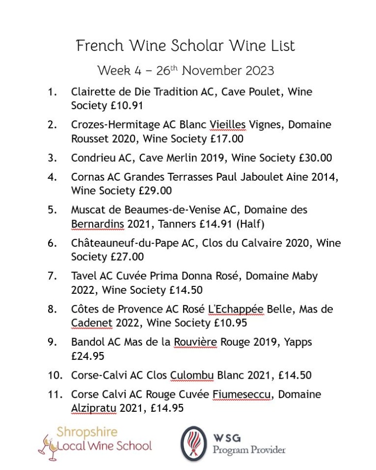 Shropswines's tweet photo. Our French Wine Scholar course ends with some superb wines from the #Rhône, #Provence and #Corsica.  Look out for the next @Wine Scholar Guild course next year. https://t.co/FBkSwgvFpR