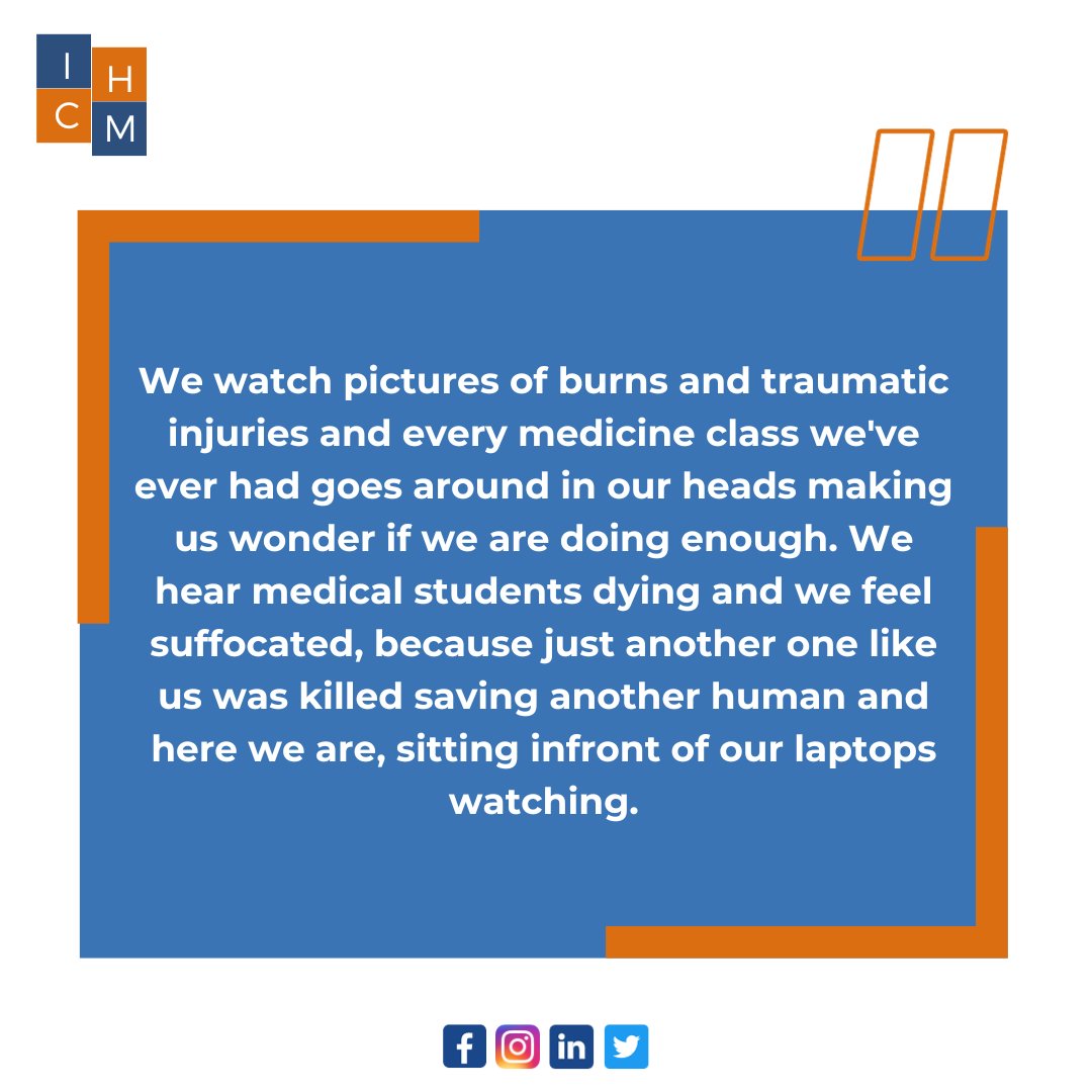 ICHMedicine's tweet photo. In Gaza's chaos, healthcare warriors grapple with a profound dilemma: Can we be the selfless healers we aspired to be? A reflection on dedication, sacrifice, and the silent challenges faced on the front lines. #ICHM #ICHMedicine #MedTwitter #humanisticmedicine #ceasefireingazanow https://t.co/lHHn54nWch
