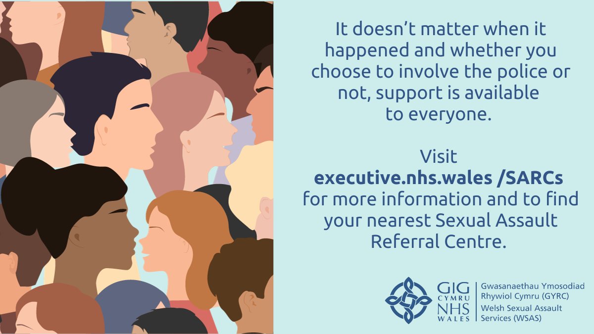Sexual assault referral centres provide a safe space &amp; dedicated care for people who have been raped, sexually assaulted, or abused.

Visit executive.nhs.wales/SARCs to find out more information about the support available

#SARCsWales #16DaysOfActivism #16Days