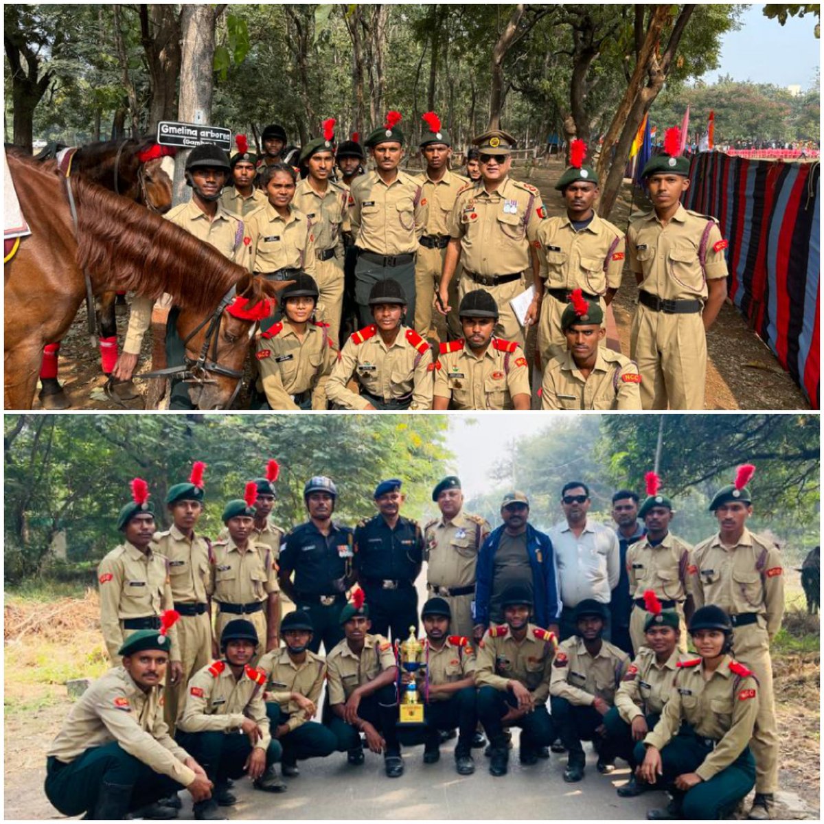 NccAnjora's tweet photo. #NCCDAYCELEBRATIONS Under the agies of Gp HQ Raipur conducted a grand programme which culminated with a spectacular horse Show by this regiment today. https://t.co/VzeSqMacwH