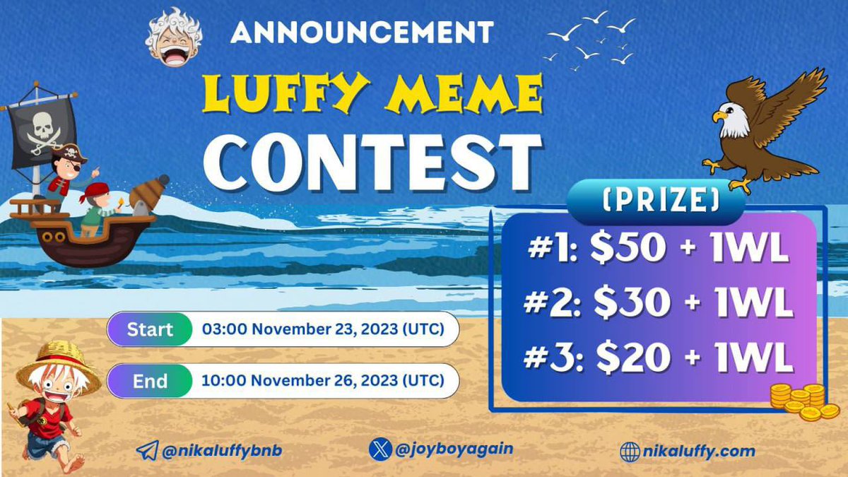 joyboyagain's tweet photo. 👑 LUFFY Meme Contest Winner Announcement 

✅ https://t.co/7812VLTxRt

Top 1: @cointechexpert
https://t.co/e2FbJfws6j

Top 2: @harisopinion
https://t.co/eH35BOpLUI

Top 3: @opinioncryptos
https://t.co/brnNxrnrI6

Please message Luffy's official twitter to receive your prize. https://t.co/eZzebBNchs