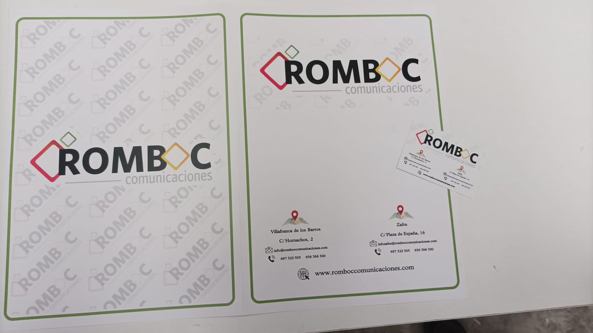 MasRotulo's tweet image. "Romboc" ha decidido contactar con nosotros para que le realizasemos estas subcarpetas y estas tarjetas de visitas para empresa