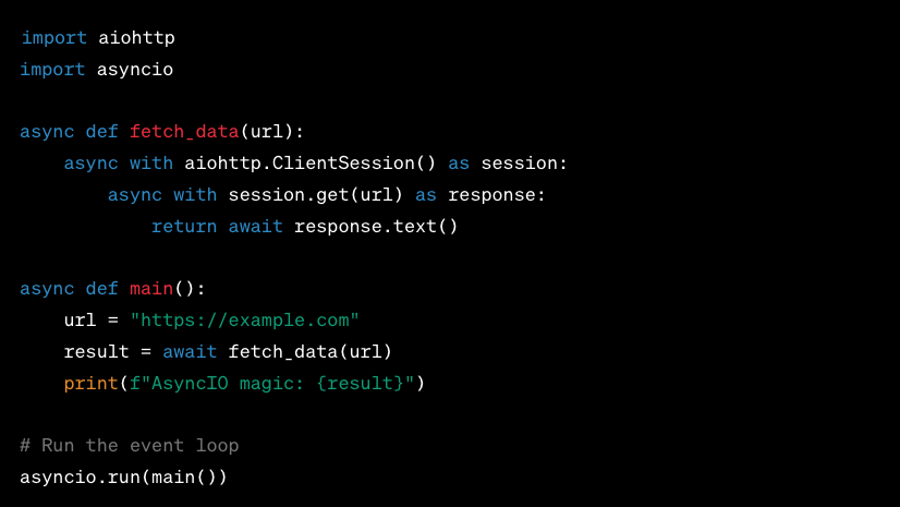 Handling concurrent, non-blocking HTTP requests with AsyncIO in Python ⚡️

#100DaysOfCode #webdevelopment