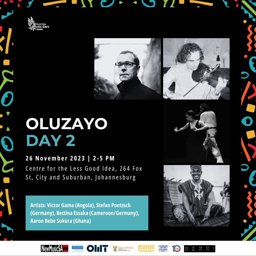 NewMusicSA's tweet photo. Get ready for Oluzayo Day 2

Prepare to be captivated by a tapestry of innovative compositions and visual experiences crafted by acclaimed artists from around the world. 

Get your ticket here: https://t.co/vy3xyM6mex https://t.co/6JTqN7AIyU