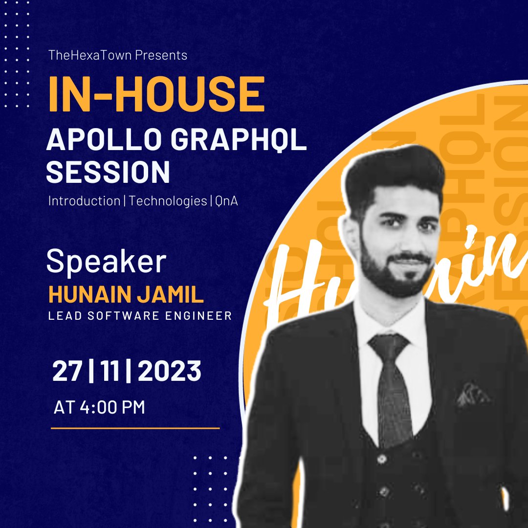 TheHexaTown's tweet image. Embarking on a knowledge journey tomorrow!🧑💻
Join our Lead Software Engineer, Hunain Jamil, as he conducts an in-house training session on Apollo GraphQL on 27th November at 4 PM.
Elevate your expertise in this transformative technology.✨
#thehexatown #apollographql
