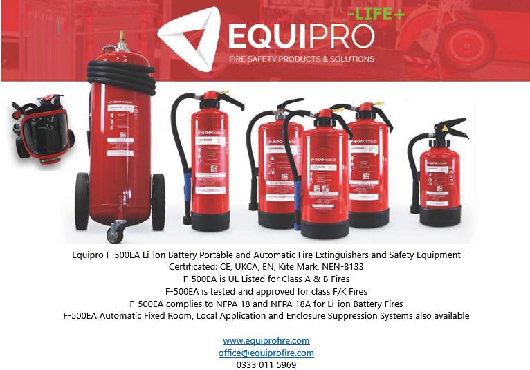 Equipro_Fire's tweet image. If Li-ion Battery fire protection is a concern then our range of tested and approved F-500EA portable, wheeled and fixed automatic suppression systems are here to help! Proven to stop thermal runaway and halt cell to cell propagation.