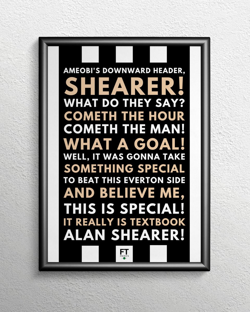 IrishMagsNUFC's tweet photo. We’ve teamed up with @FullTimePrints to give away an A4 print from their exclusive NUFC store! ⚫️⚪️

For a chance to win a great piece of #NUFC nostalgia, simply:

👆 Follow us &amp; @FullTimePrints 
🔁 Retweet this post

Winner will be drawn on Sat 2nd Dec before the Man U game 🙏 https://t.co/UJtMwYo1rs