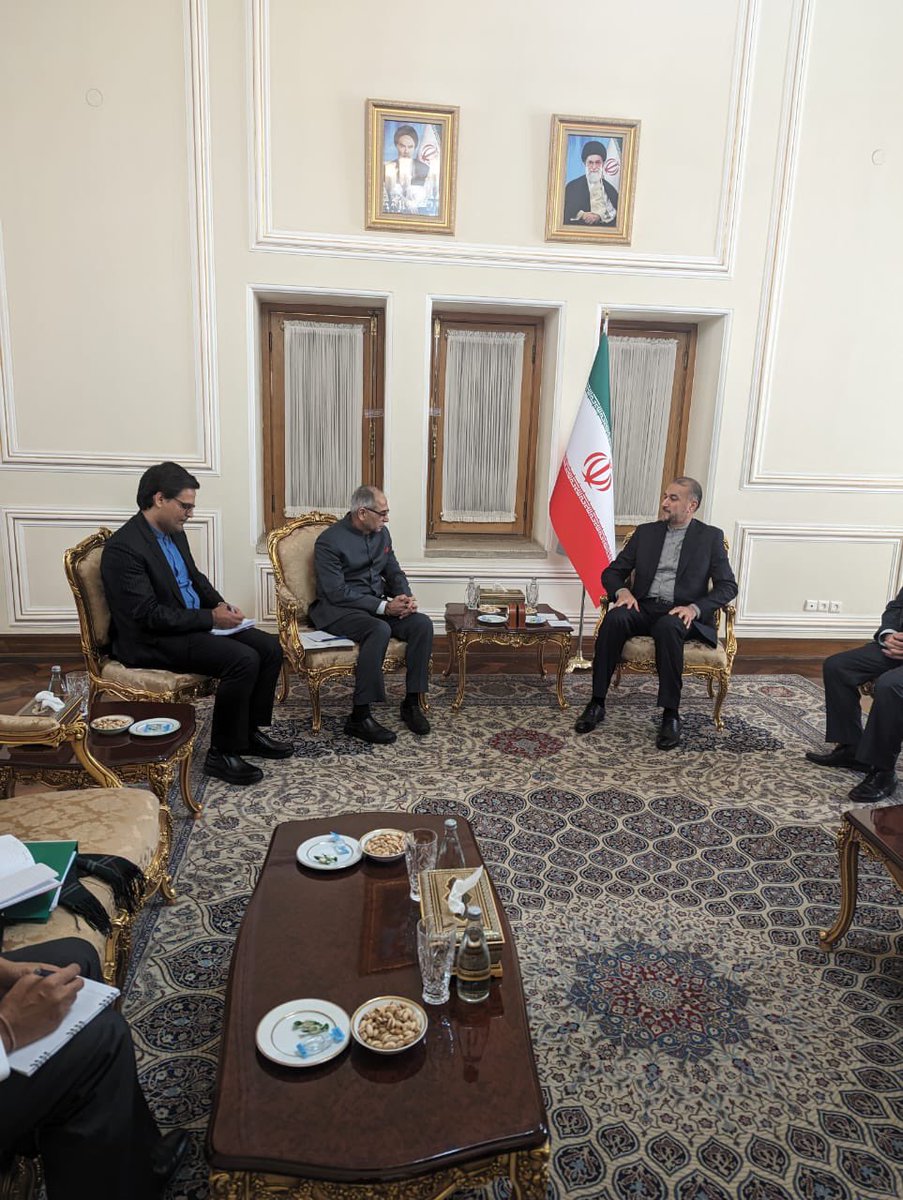 Foreign Secretary Vinay Kwatra called on FM @Amirabdolahian of Iran in Tehran today. Discussed bilateral matters, connectivity projects including Chabahar port, and shared perspective on current challenges in the region. Both sides agreed to further strengthen the ongoing…