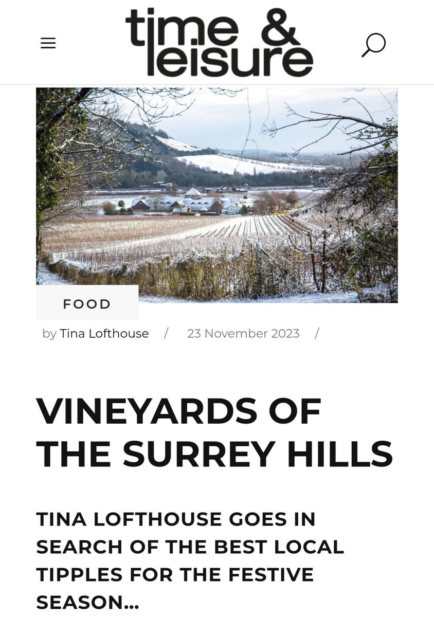 Thank you @timeandleisure magazine for a wonderful feature showcasing Vineyards of the Surrey Hills. Read the piece in full, here: timeandleisure.co.uk/food/vineyards… 🍇🍾🥂 @denbiesvineyard @AlburyVineyard @HighClandon @Chilworthwines @Greyfriarsvine @RNGClassics