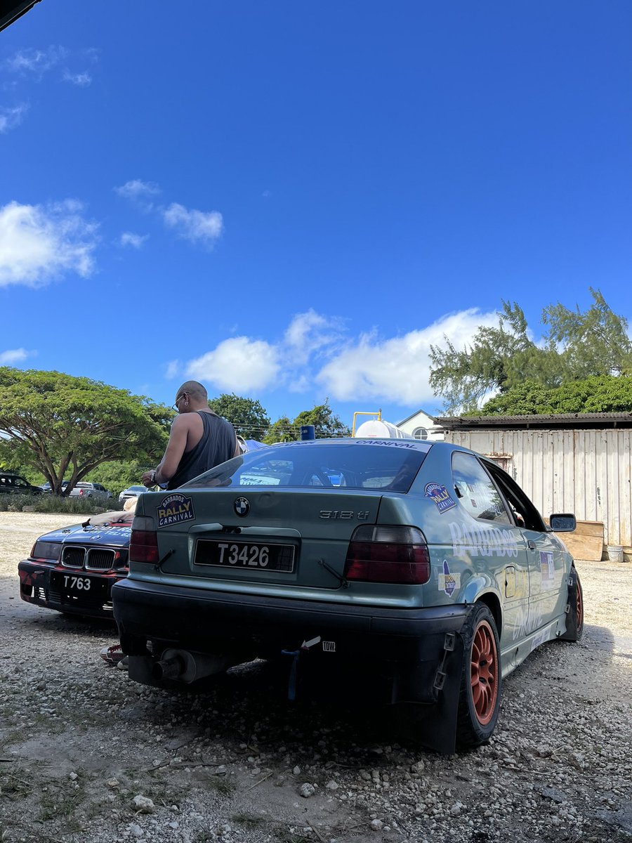 Made it back to service in one piece with #SarahHall doing an ace job.. The sideways action in the #BarbadosRallyCarnival BMW is wild craic! Also mad to be driving in the heat… Look at that blue sky! <a href="/HMProductions23/">HM Productions</a>