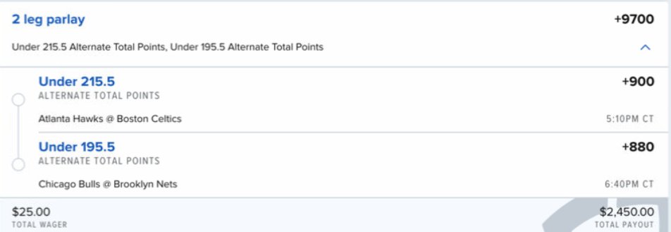 EdgePlayBook's tweet photo. #BetInPublic #100DayOfParlayChallenge #Day58 part 3. Tally after 57 days of betting +$279.65 #LowScoring #NBA #UnderBetting #GamblingX https://t.co/08yhbPVWtg