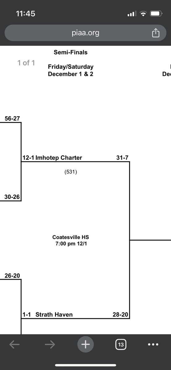 Brendan Ricciardi (@bpricciardi) on Twitter photo According to <a href="/PIAASports/">PIAA</a>, the 5A State Semi-Final matchup between <a href="/StrathHavenFB/">Strath Haven Football</a> and <a href="/TepFootball/">Imhotep Football</a> will take place Friday night at Coatesville at 7:00.
The winner will take on the winner of Cocalico and Peters Township in the State Championship 🏈 According to <a href="/PIAASports/">PIAA</a>, the 5A State Semi-Final matchup between <a href="/StrathHavenFB/">Strath Haven Football</a> and <a href="/TepFootball/">Imhotep Football</a> will take place Friday night at Coatesville at 7:00.
The winner will take on the winner of Cocalico and Peters Township in the State Championship 🏈