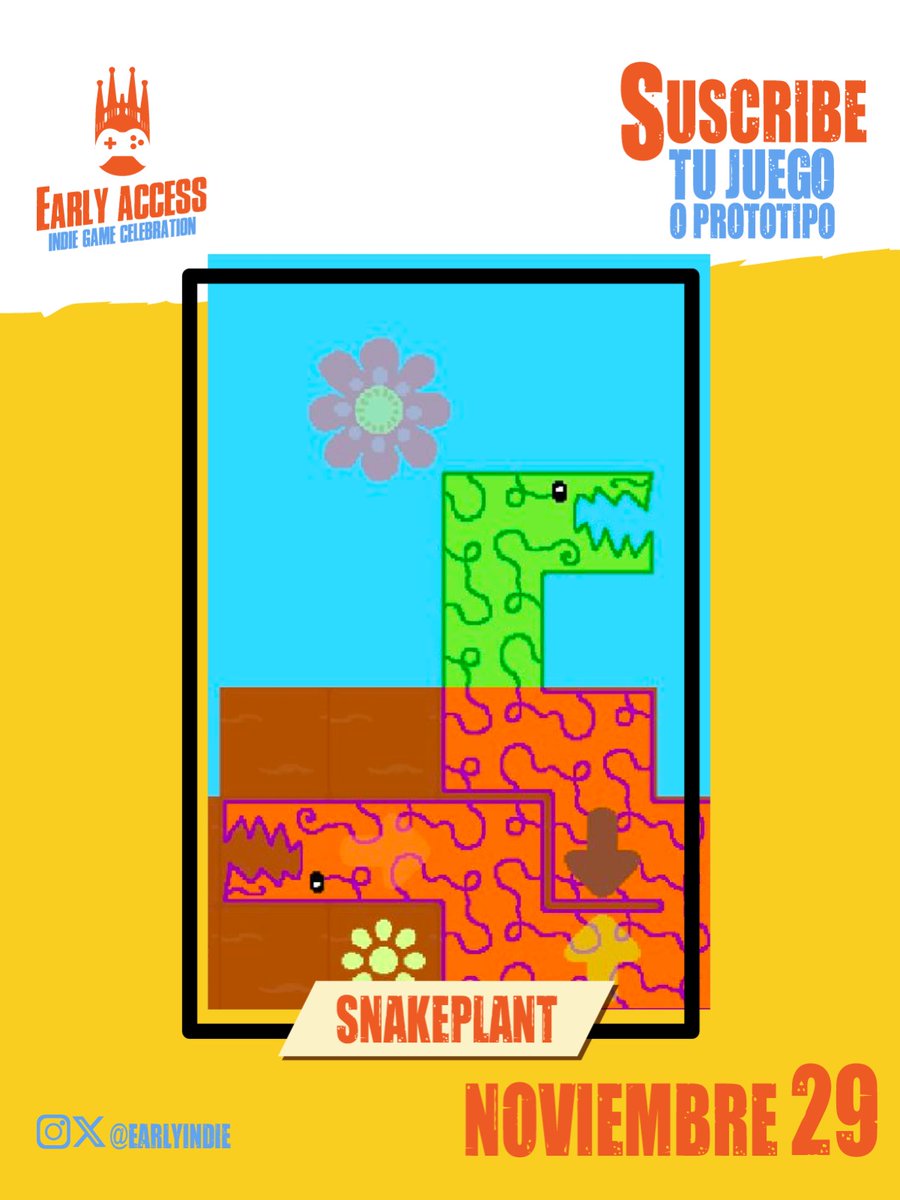 EarlyIndie's tweet image. EARLY ACCESS PRESENTA SNAKEPLANT en
@Checkpoint_BCN 

Un juego de puzles sobre controlar raíces y hacer crecer plantas! En fase de desarrollo.