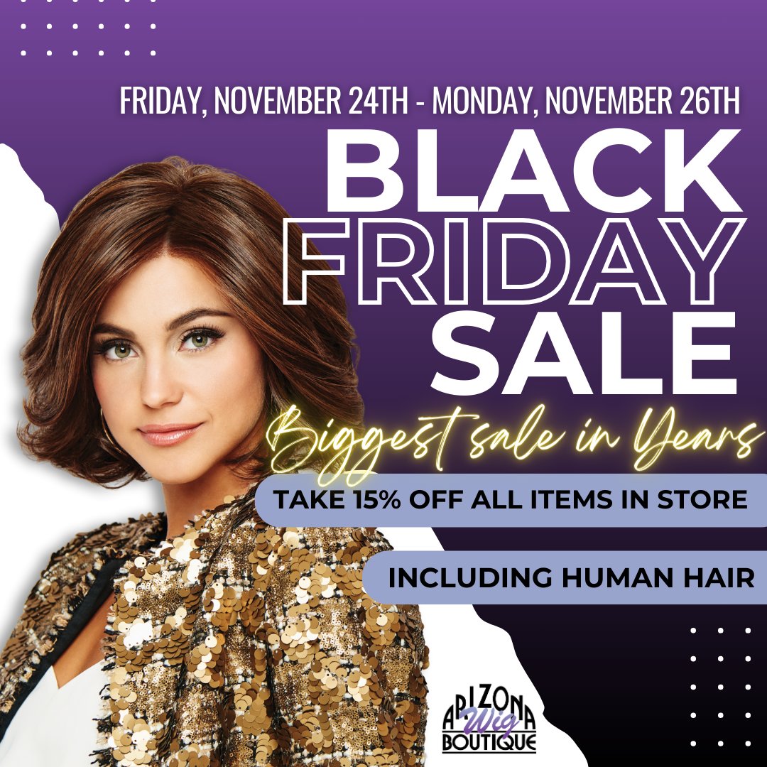 Our BIGGEST SALE IN YEARS is going on now online! Take 15% off all items - including Human Hair wigs! Use coupon code BF2023! 

#humanhairwigs #wigsale #wig #wigstyle