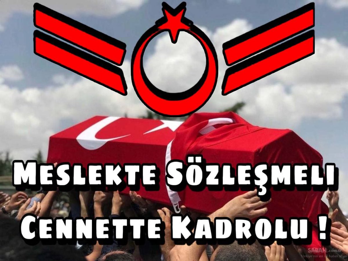 #UzmanÇavuş lar
Tabuta sığmayanlardır.
Uzman Çavuşlar şehadet adayıdır.
Uzman Çavuşlar
Yaşarken sözleşmeli
Cennette kadrolu
Mücadelede en önde
Nimette en arkada oturan, Cennetin sözleşmeli şehitleridir

<a href="/alitilkici38/">Ali Tilkici 🇹🇷</a>
<a href="/RTErdogan/">Recep Tayyip Erdoğan</a>
<a href="/hulusiakarmedya/">Hulusi AKAR</a>
<a href="/bakiersoymhp/">BAKİ ERSOY</a>
<a href="/TSKGnkur/">TSK</a> 
<a href="/ErcanSeki/">ERCAN SEKİ</a>