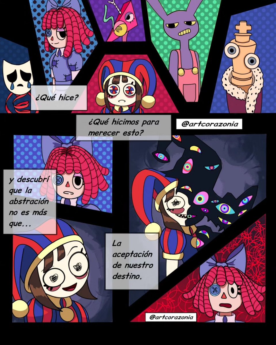 artcorazonia's tweet photo. Nombre del cómic: "Más que un show digital" Posiblemente suba más cómics así si recibe buen apoyo ✨♥️
#tadc #PomnixJax  #theamazingdigitalcircus #ragatha #theamazingdigitalcircusfanart #tadccaine #tadcfanart #comics #tadcteory #digitalart #digitalartwork https://t.co/Ix0OYqTU3U