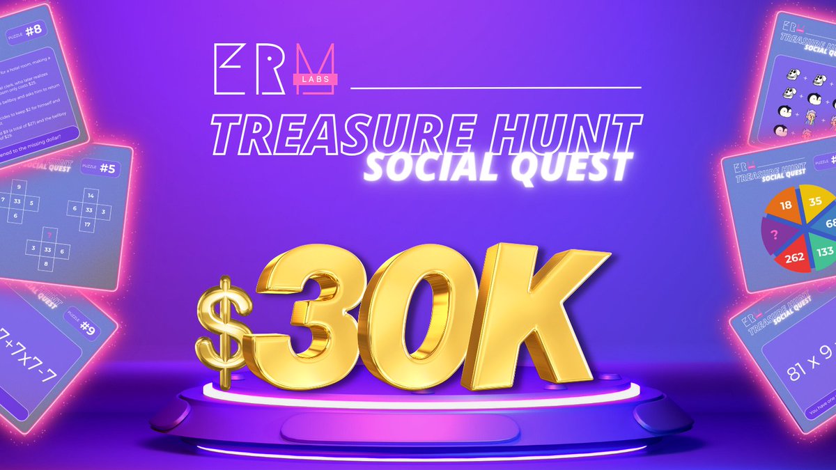erm_labs's tweet photo. Dive into the world of puzzles with @erm_labs' Treasure Hunt Social Quests 💡

📄 Join us on a brain-teasing journey & stand a chance to win exclusive NFT whitelist spots

🧩 New Puzzle Every 2 Days
👥 Follow, Retweet, Reply & Tag 3 Friends
🔗 Complete Tasks on Zealy & Discord

📖 Medium Portal: https://t.co/DIlU3SDXtD
🌟 Zealy Portal: https://t.co/7SdW64mo6g

⏰ Nov 27 - Dec 19, 2023

#ERMLabs #PuzzleChallenge #NFTWhitelist #Web3 #EscapeRoom