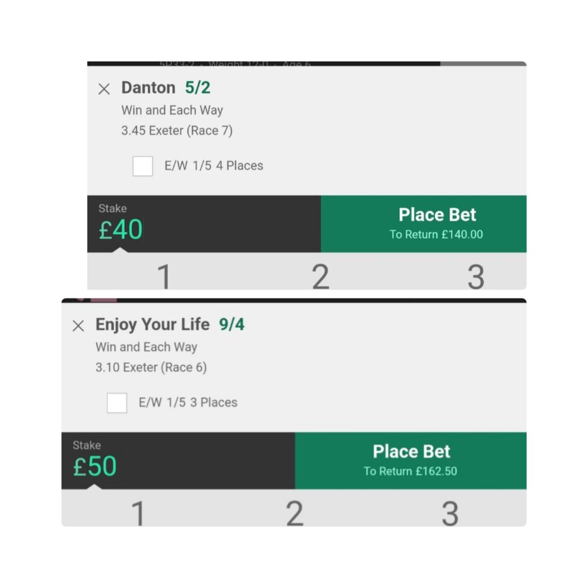 SpeedBoomage's tweet photo. Premium Members Collecting Again, Two winners, and a Second for the Day 💰🐎✅️
Msg @SpeedBoomage on Telegram if you want to join the Profit 📈 Train 🚆💸

ENJOY YOUR LIFE 9/4 🥇
DANTON 5/2 🥇
AMRONS SAGE 3/1🥈

#Horseracing 
#bettingtips 
#bettingtwitter https://t.co/duR0b1aH8d