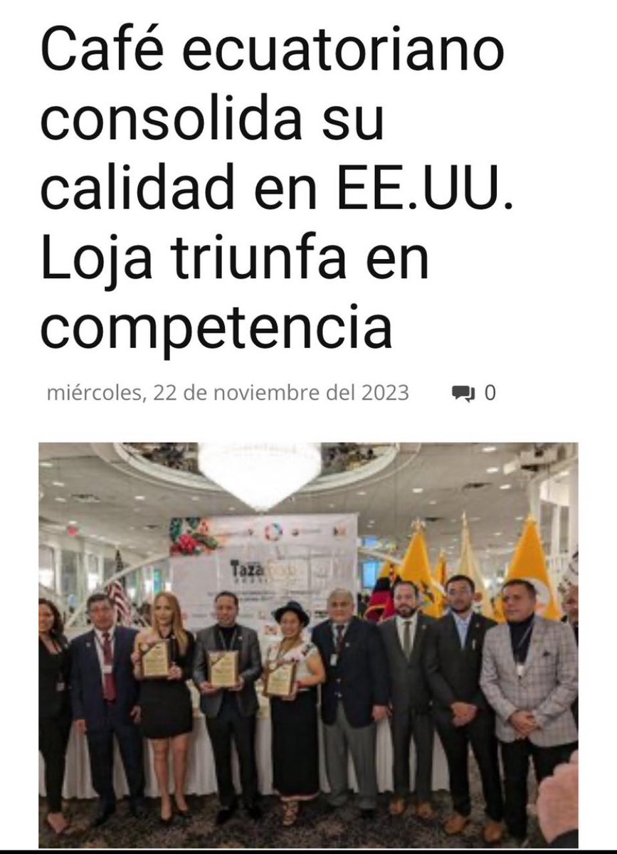 Concurso Taza Dorada Ec. 
La identidad y patrimonio del café ecuatoriano para el mundo !
@el productor.com 
<a href="/ANECAFE_Ecuador/">ANECAFÉ</a>