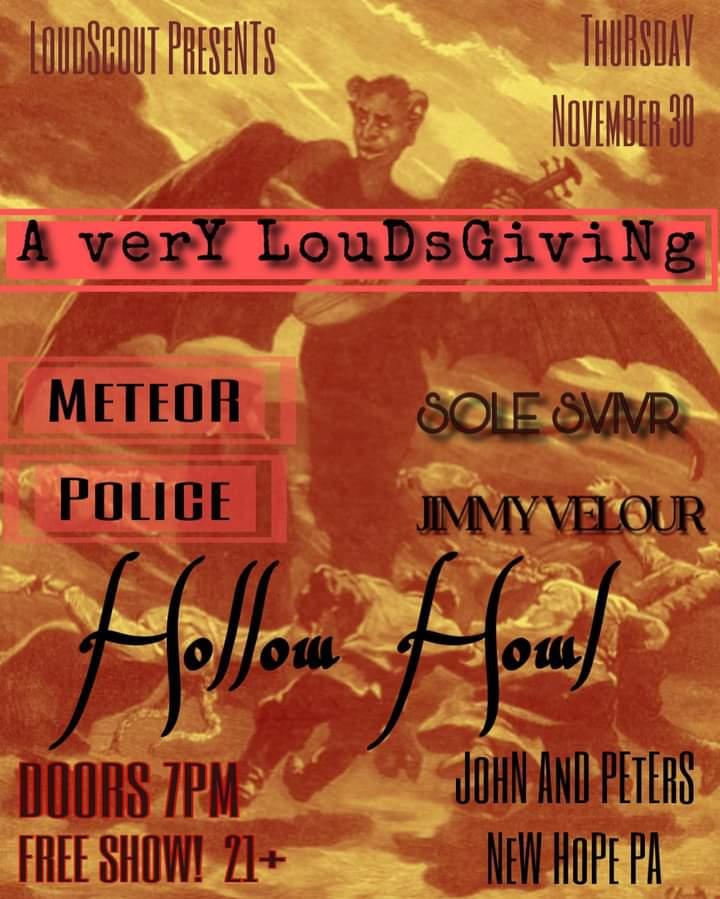 MeteorPoliceNJ's tweet photo. Last gig this year. Playing at John and Peter's in New Hope PA. https://t.co/4g7TrvfJUO