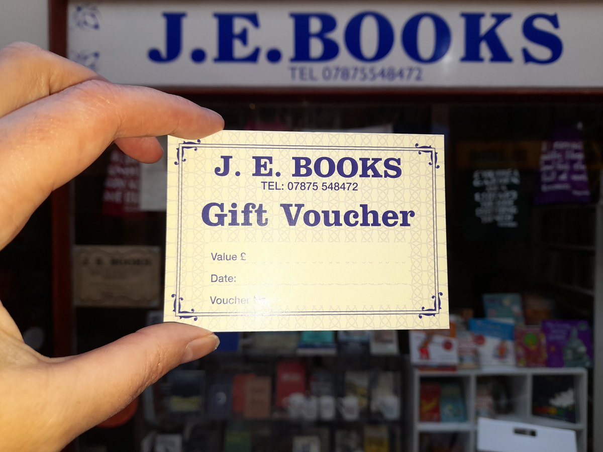 With Gift Vouchers from J. E. Books, you can have any amount &amp; there is no time limit. You can use to order in new books, &amp; you can use in store on new &amp; 2nd hand books &amp; literary gifts. DM or email jlellam@hotmail.co.uk to order one or just pop in, 10.30 to 4, Tues to Sat