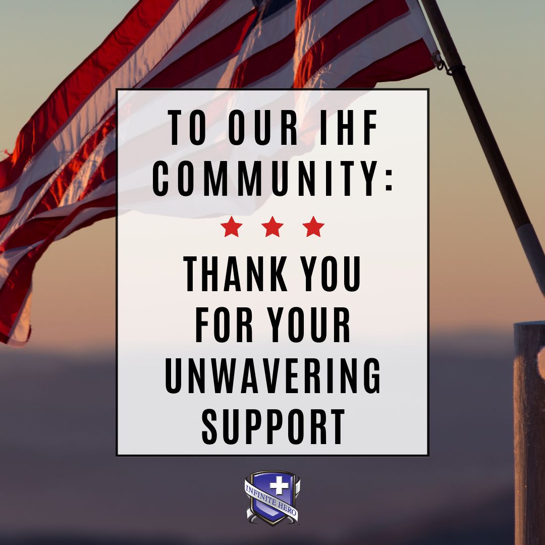 InfiniteHeroOrg's tweet image. Your continued support helps Infinite Hero empower veterans in recovery for service-related mental and physical injuries through funding innovative, measurable, and effective treatments.  

#innovation #thankyou #InfiniteHero #IHF #WeBreakBoundaries #veterans #militaryheroes