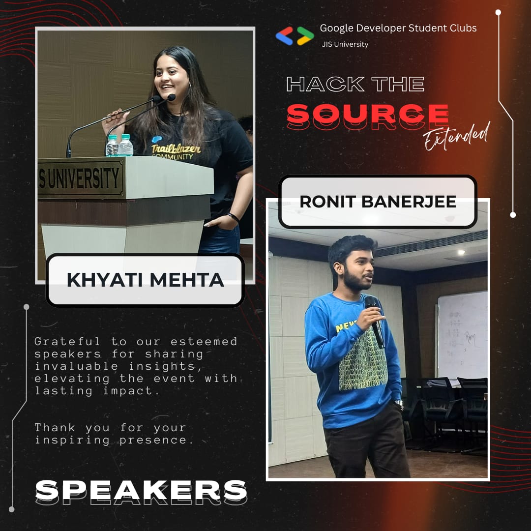 dscjisu's tweet photo. Wrapping up "Hack The Source: Extended" – a triumph of innovation, where speakers shared insights, minds networked &amp; knowledge flowed. 🌟

From coding brilliance to delicious bites, every moment was a highlight. Cheers to learning, connecting, &amp; celebrating success together! 🚀 https://t.co/CLAQNIErVb