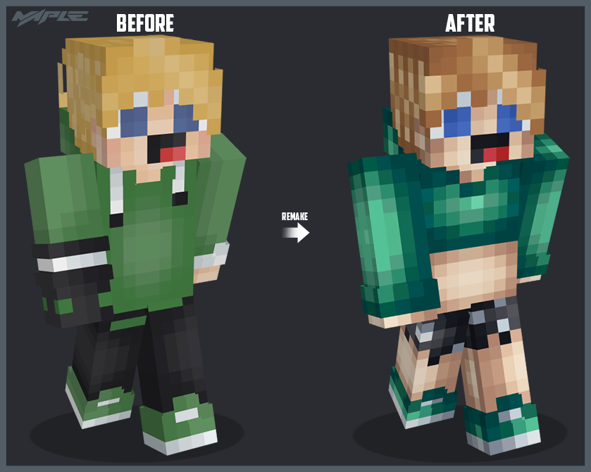 マイクラスキン作ります。依頼はDM📩にて受け付けてます。

スキンのデザインを残しつつ綺麗な色合いにリメイクしました！
#minecraftart #minecraftskin #マイクラスキン #マイクラ統合版 #マイクラjava #Vtuber #Vtubers #Vtuber準備中