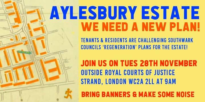 High Court challenge THIS TUESDAY! 
Fighting the regeneration plans for the Aylesbury Estate. 
9am, WC2A 2LL
#councilhousing
Learn more about the case and Aysen's struggle to stop the demolitions. theguardian.com/society/2023/n…
