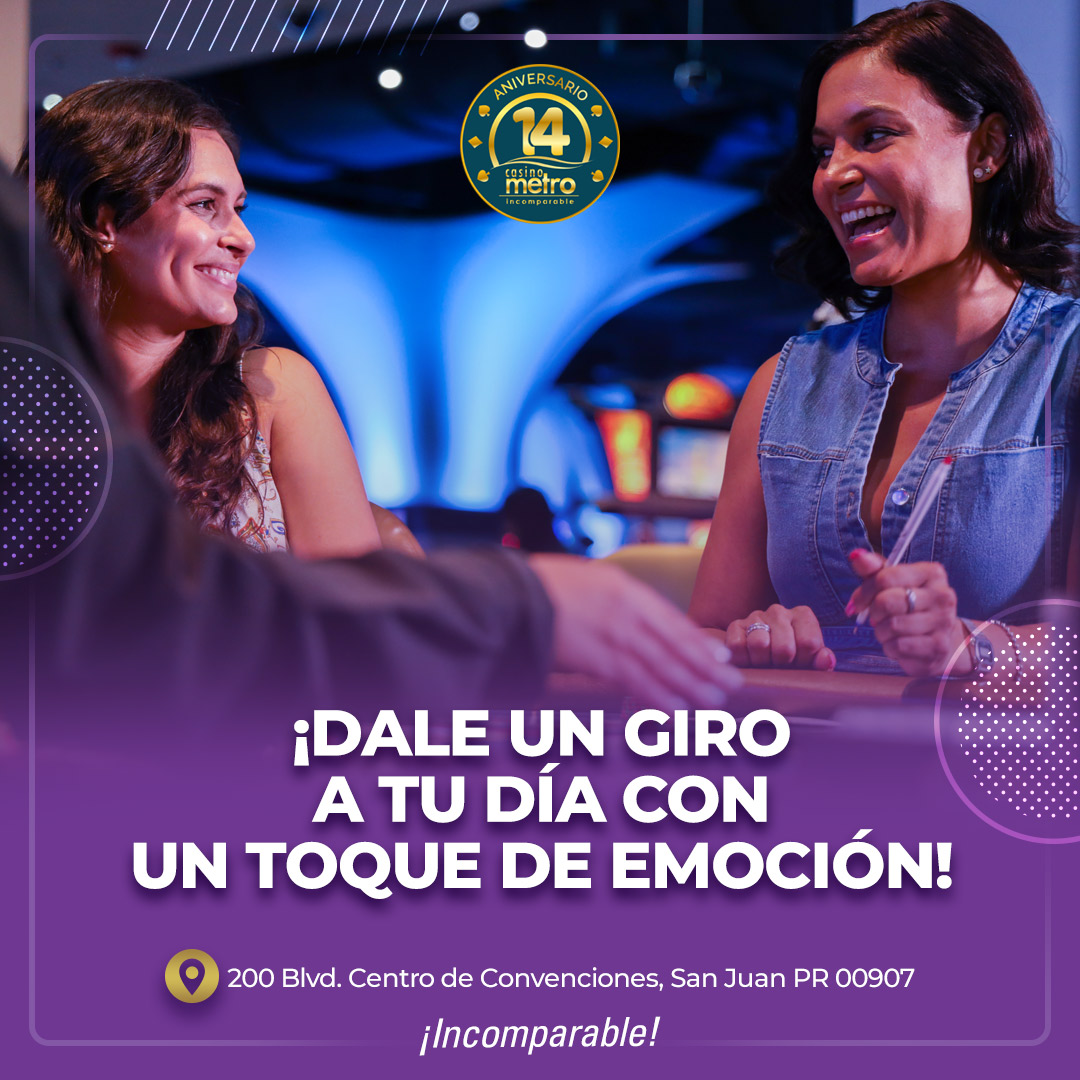 DescubreTuIsla's tweet photo. Ven y descubre por qué somos el lugar perfecto para sumarle emoción a tu día en CASINO METRO y  METRO LOUNGE 🎊 @CasinoMetro #CasinoMetro #MetroLounge #SheratonPR #Casinos #PuertoRico #DescubreTuIsla #Viajes #Travel #Turismo #Vacaciones #Bar #HappyHour https://t.co/liRY3QKgzL