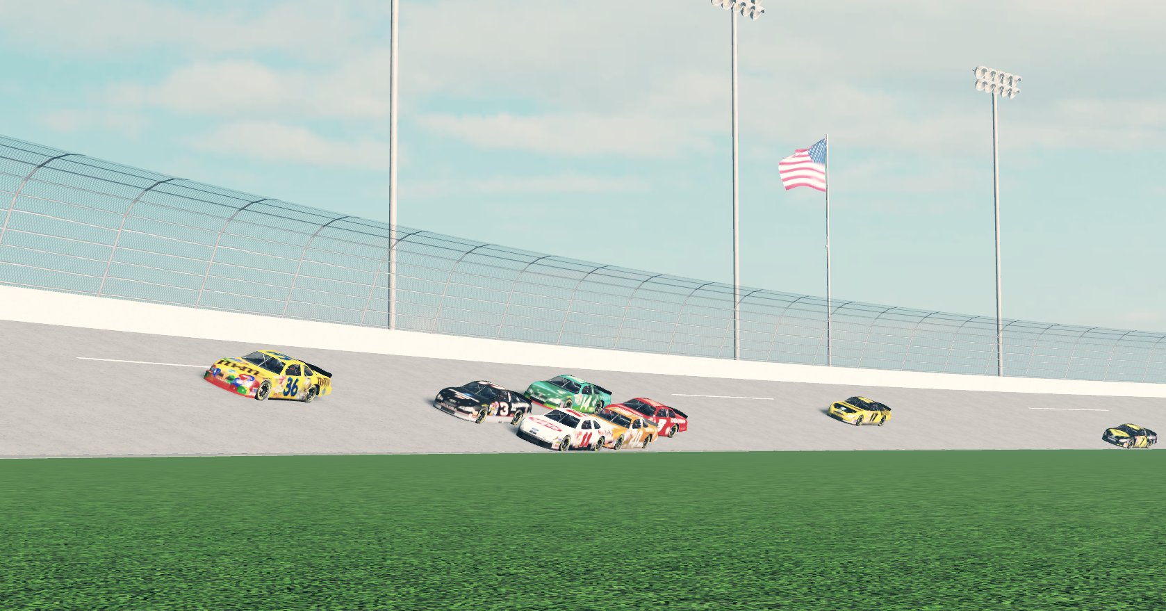 Racing in a public server in Just Daytona on Roblox 