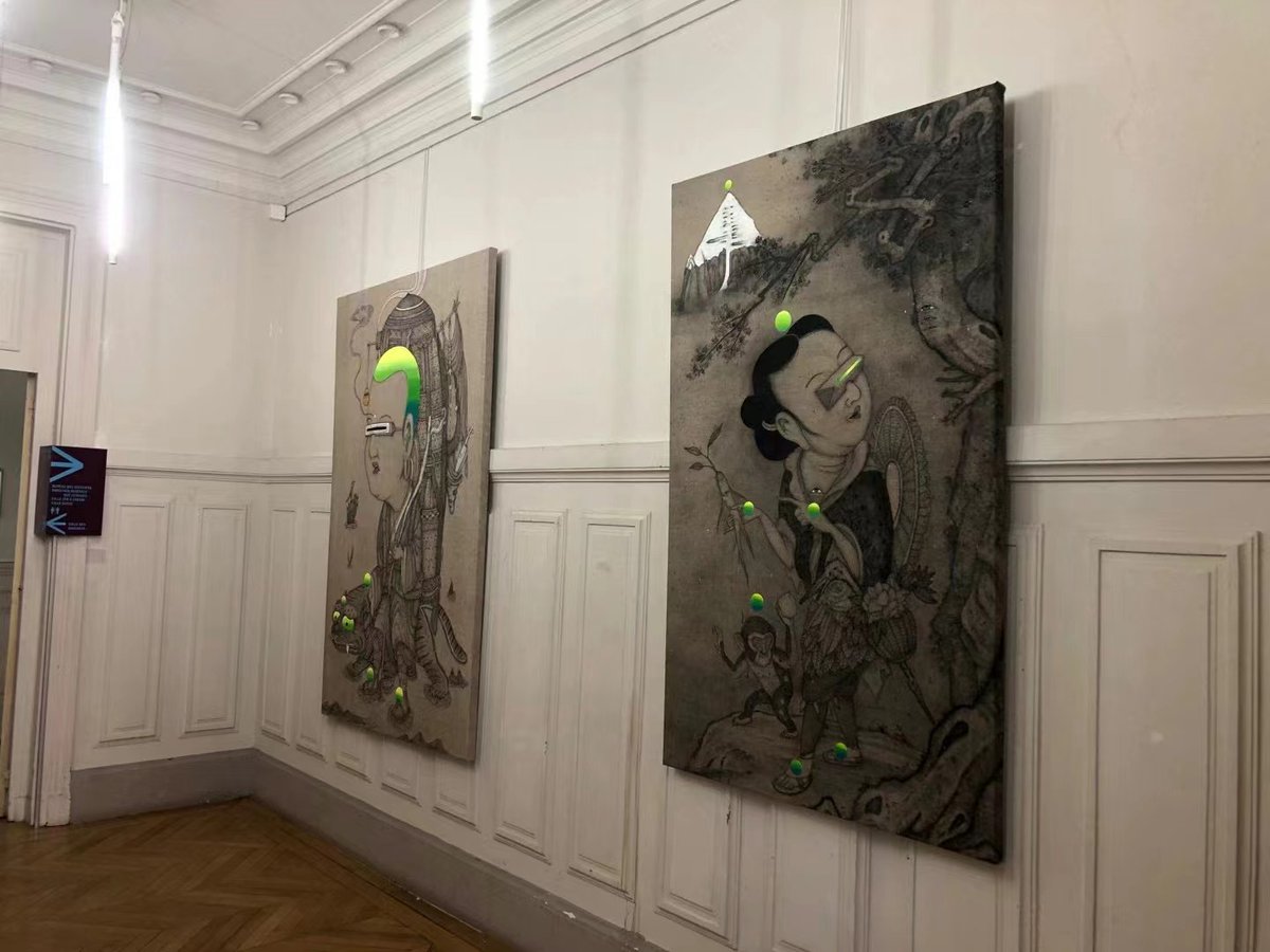 fansack3's tweet photo. Exhibition “Rite” at Marie 13 Paris/ 群展”仪式”，巴黎13区政府/🙏Merci~/#Marie13 #Paris #fansack https://t.co/p0crYxT3ZN