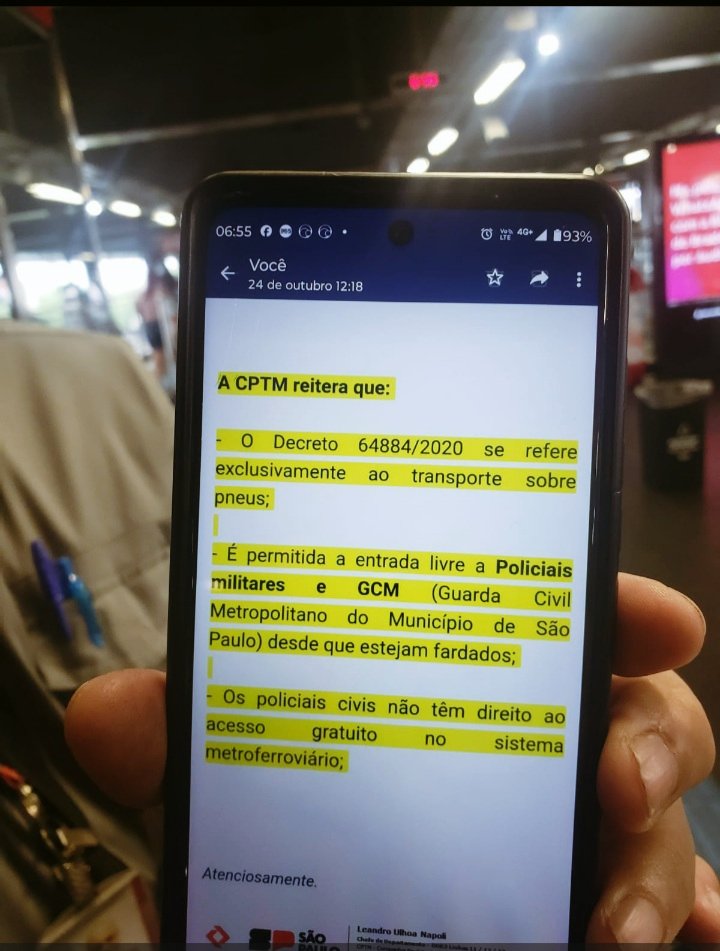 MonteiroSP1977's tweet photo. Lamentável o que ocorreu no dia 23 de Novembro de 2023 onde um irmão policial civil foi barrado por um funcionário da CPTM e infelizmente teve que pagar passagem. 

Só é POLICIAL quem usa farda @CPTM_oficial ?  Policial Civil é POLICIA e não vamos aceitar discriminação. https://t.co/vpDl6T4wlC