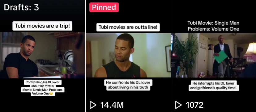 Not 14.4 million people have viewed that <a href="/singlemanprblms/">Single Man Problems</a> viral clip on TikTok. And over 7K re-creations of the soundbite 😂👏🏿 

Y’all def watch volume one now on <a href="/Tubi/">Tubi</a>