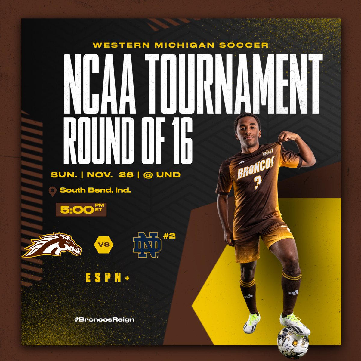 GAMEDAY -- NCAA TOURNAMENT SWEET 16! 

🆚 Notre Dame
📍South Bend, Ind.
📺 bit.ly/47RP6CI
📊bit.ly/47Sbko3

 #BroncosReign