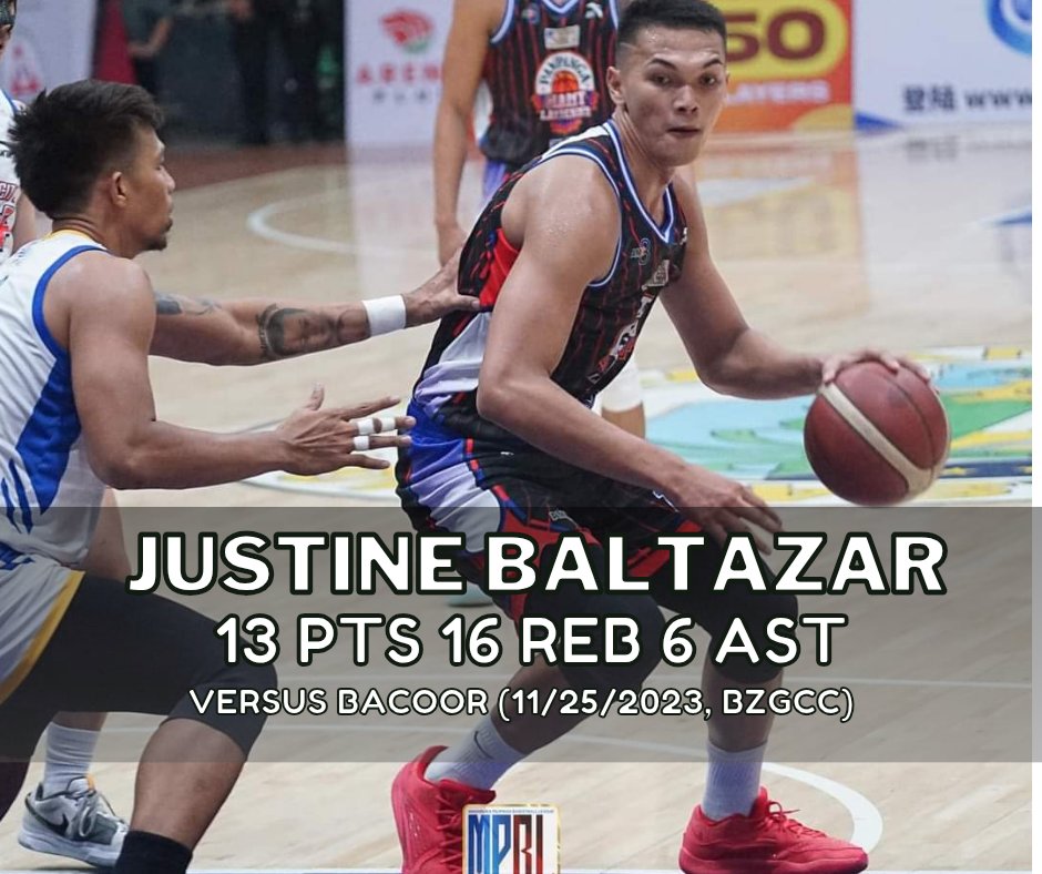 Mr. Double-double. Justine Baltazar produce another double-double with 13 points and 16 rebounds. #mpblplayoffs2023 #mpbl2023 #MPBLPlayOffs #MPBL