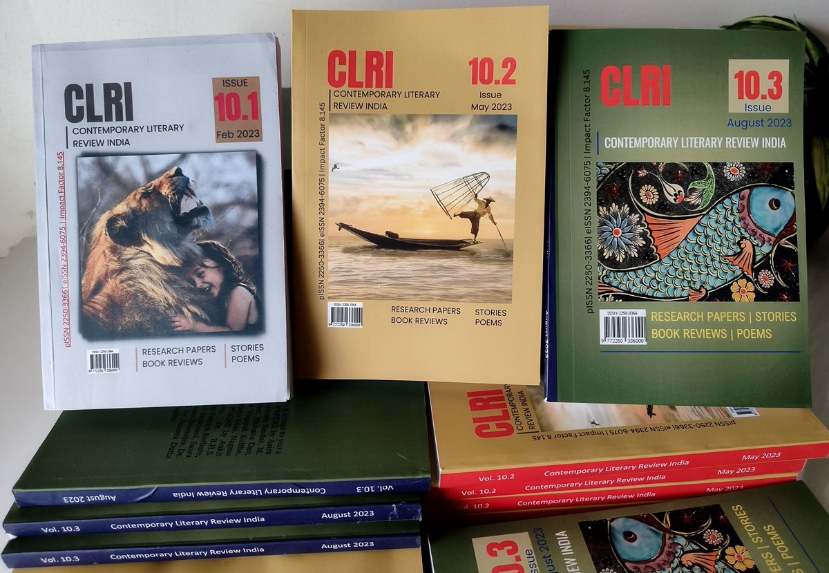 clrijournal's tweet image. The print issues of CLRI August 2023 and CLRI May 2023 are out now. #authors #contemporaryliteraryreviewindia #clri #researchers #researchsholars #poets #poetry #poems #stories #researchpapers #bookreviews #writers