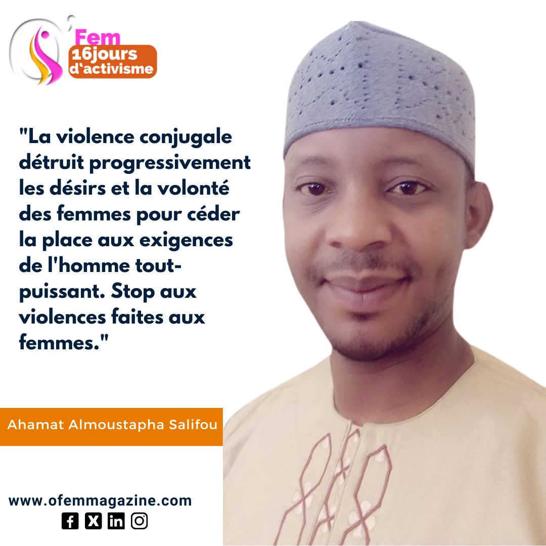 OFemMagazine1's tweet photo. Bon dimanche #Ofem

16 jours d’activisme contre les violences faites aux femmes d’O’Fem Magazine

Vous voulez participer? Le principe est simple: envoyez votre message, votre signature et votre photo sur la messagerie de la page ou sur le support WhatsApp d’O’Fem +227 9183 8993. https://t.co/Ib54q28mNN